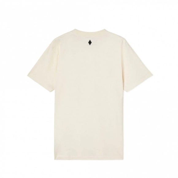 Marcelo Burlon Ecru with Embroidered Feather Design T-Shirt - Picture 2 of 4